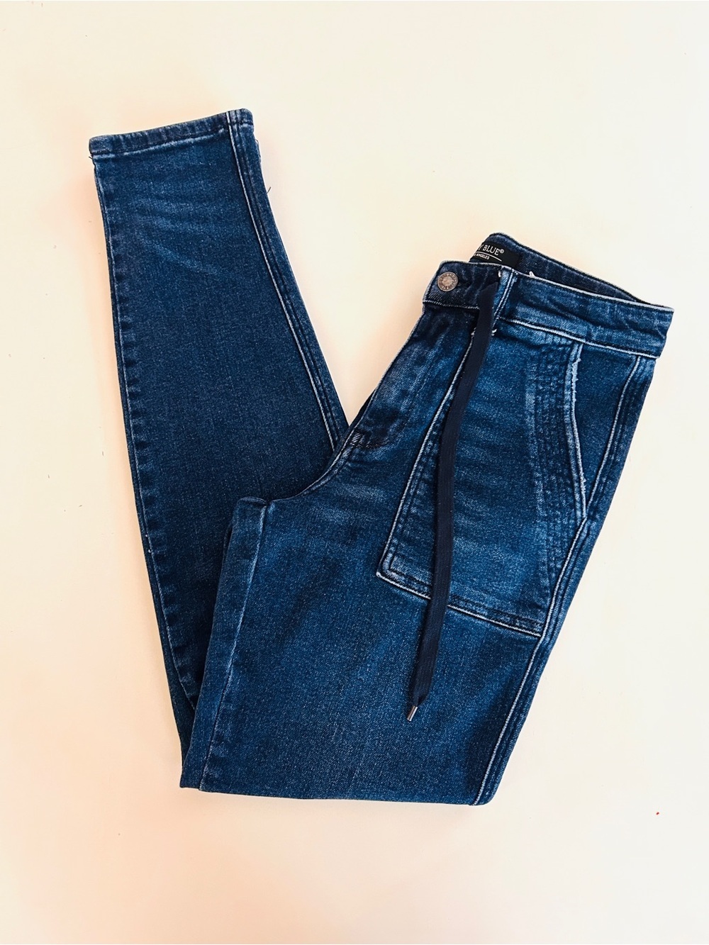 Judy Blue Jogger Jeans Size 3/26 Dark Wash Drawstring Denim - Picture 5 of 9
